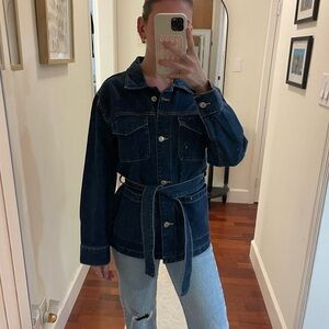 Women’s Belted Denim Jacket from Mango | Size XS
